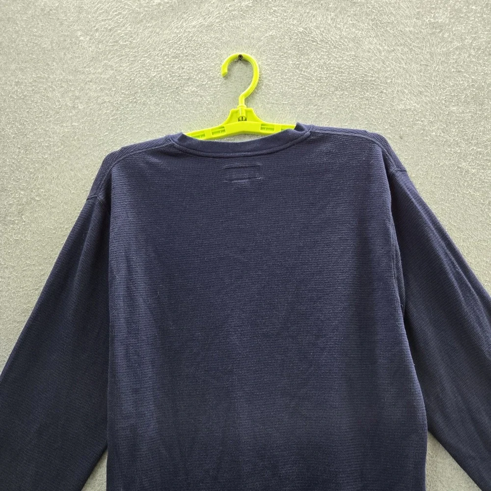 Polo Ralph Lauren Men Sleepwear L Blue Embroidered Pajama Top Waffle Knit